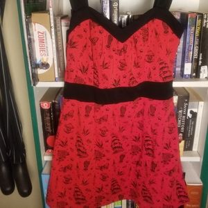 Traditional Tattoo Red Sweetheart Mini Dress